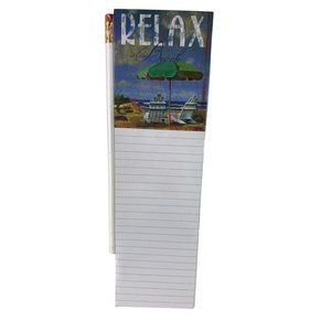 New Wellspring Magnetic "Relax" Notepad Pencil Set List 9.5" x 3" Made in USA